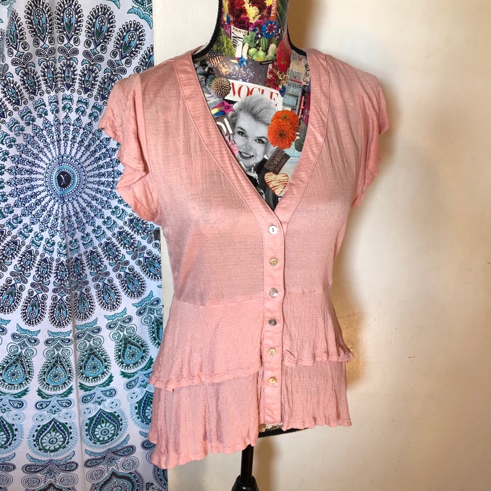 Super Soft Ruffle Layer V-Neck Blouse